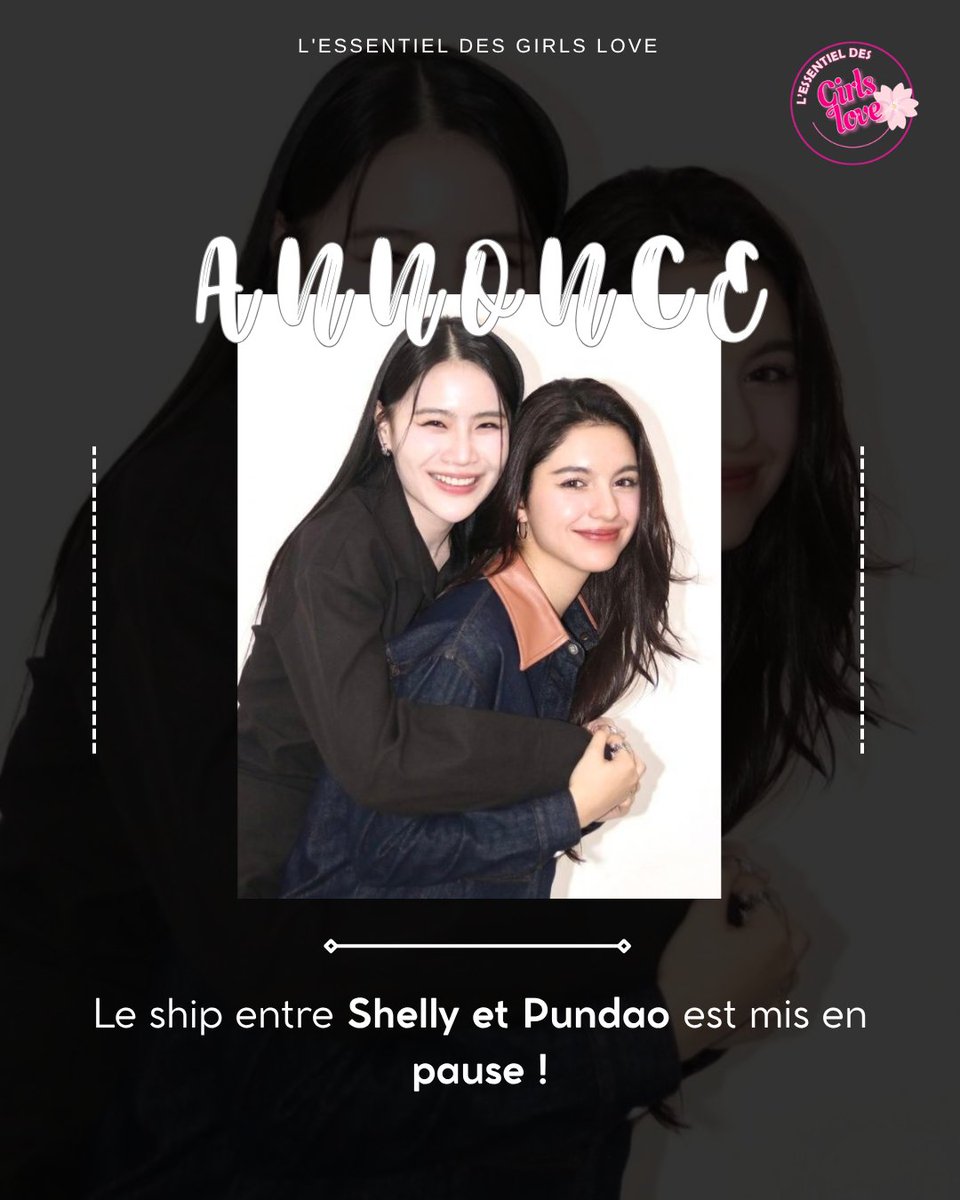 DjokerBla's tweet photo. @motionminds_entertainment annonce la mise en pause des activités professionnelles entre Shelly et Pundao ainsi que la suspension de Shelly!
#ShellyPundao #lessentieldesgl #wlw #GirlsLove #lessentieldesglannonce https://t.co/mowS37pSHl
