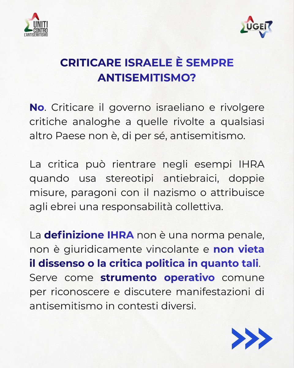 ugei_it's tweet photo. L’Italia l’ha adottata nel 2020. Il ddl sull’antisemitismo, in Aula alla Camera il 2 ottobre, punta ora a darle una base legislativa.

Non limita la critica politica né il dissenso: aiuta a riconoscere e contrastare l’odio antiebraico. https://t.co/iP20gFild3