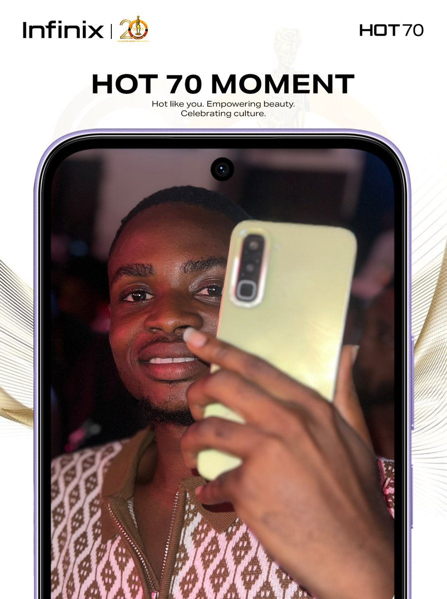 InfinixGhana's tweet photo. All eyes on the HOT 70.
Style, Power, and Pure beauty.
#infinixghana #infinix #ghanasmostbeautiful #starperformer #infinixhot70 #gmbinfinixhot70 #hotlikeyou #gmb2026 #45wfastcharge #heliog100ultimate https://t.co/LttFstTm0d