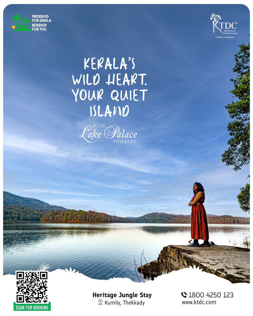 ktdchotels's tweet photo. A quiet island. A wild heart.
But would you dare to discover Kerala’s hidden side?
Thekkady, Kerala
#KTDC #Kerala #Thekkady #LakePalace #KeralaTourism #GodsOwnCountry #TravelKerala #ExploreKerala #NatureEscape https://t.co/Fcz6sCC2Ao