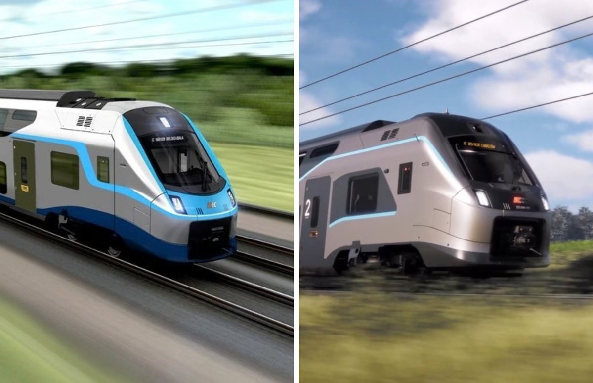 Lukasz_Malin's tweet photo. 🚆🔥 Tak mają wyglądać piętrusy PKP Intercity. Po lewej stronie pierwotna wersja malowania po prawej nowa pokazana na #InnoTrans. Która wam się bardziej podoba❓ Będziecie płakali za niebieskim❓
Info: https://t.co/0z7LS8dG5w
@PKPIntercityPDP @Alstom #Alstom #Coradia #kolej #PKP https://t.co/7HP1YbHuPA