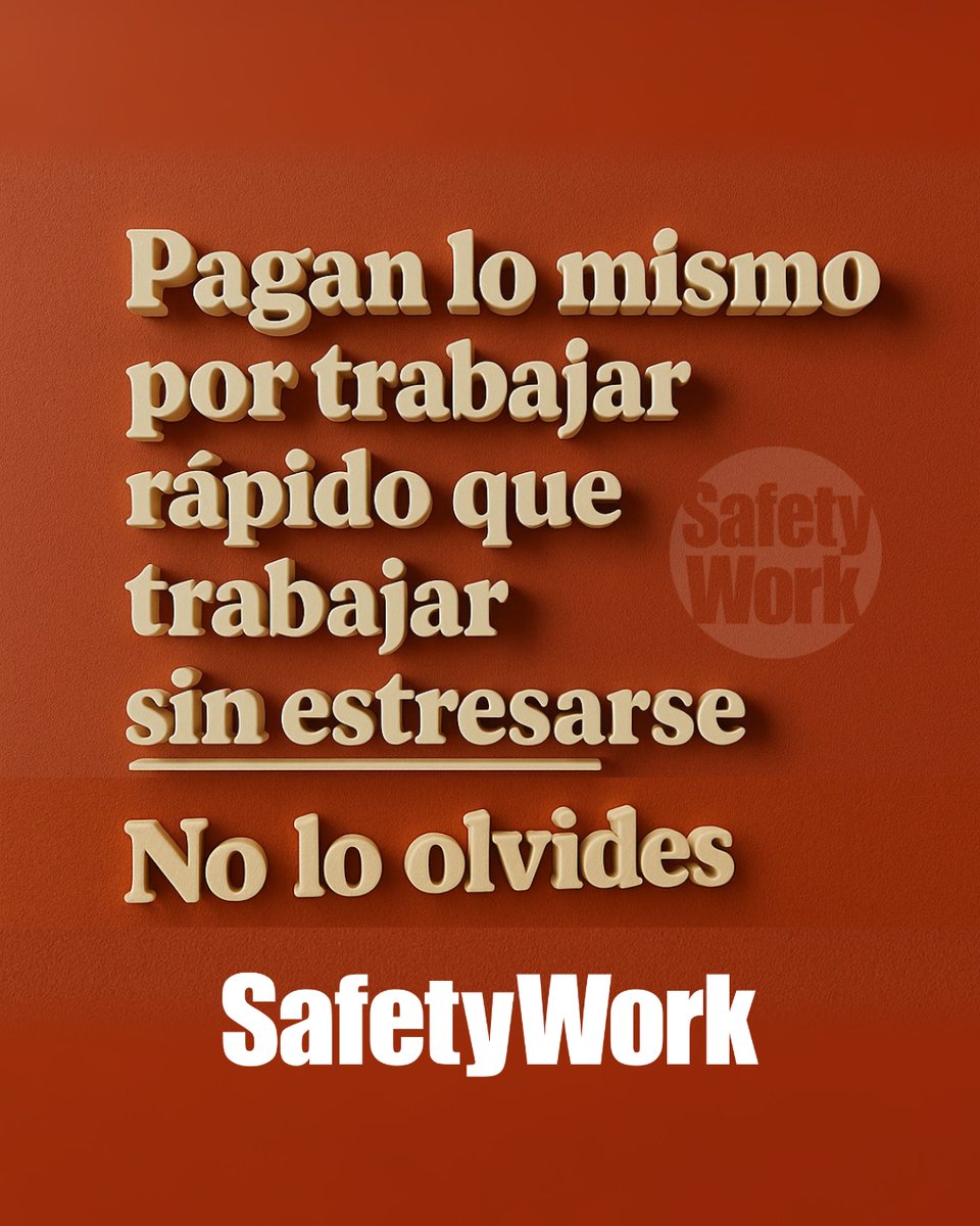 RevistaSafety's tweet photo. En el trabajo, las afanes pueden llevarnos a cometer errores que después cuestan tiempo, esfuerzo y, en ocasiones, la salud.
#hse #sst #sgsst #SaludMental #EstresLaboral #BienestarLaboral #SeguridadLaboral #RevistaSafetyWork https://t.co/IVJXVBe8BD
