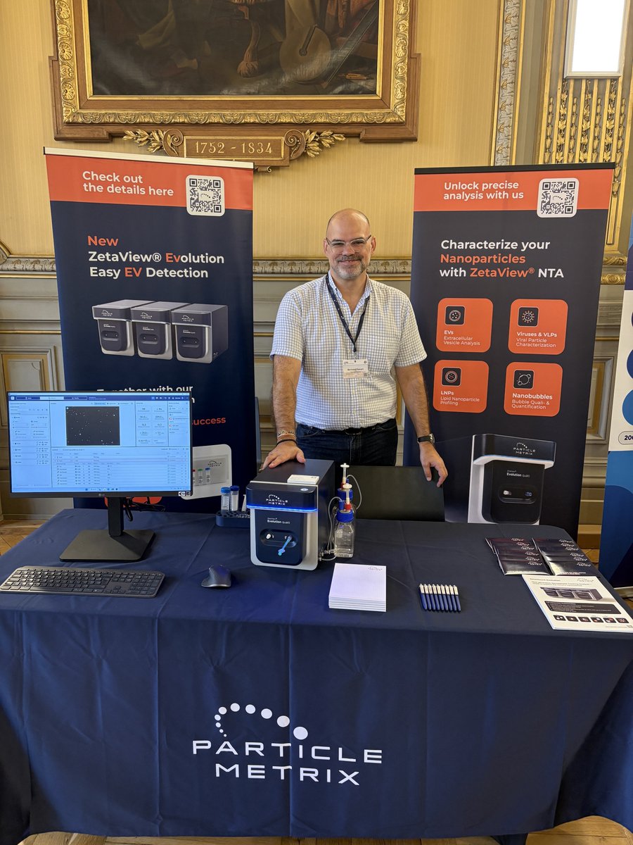 Particle_Metrix's tweet photo. We’re ready for #CRS2026 in Lyon!
Our booth is set up, and we’re looking forward to two days of great science, new connections &amp; discussions at the 3rd @CRSBeNeLuxFr Meeting.

Stop by our booth and say hello to Bertrand Damart!
#LNPs #DrugDelivery #NTA #ZetaView #ParticleMetrix https://t.co/Jx0s1QgDQf