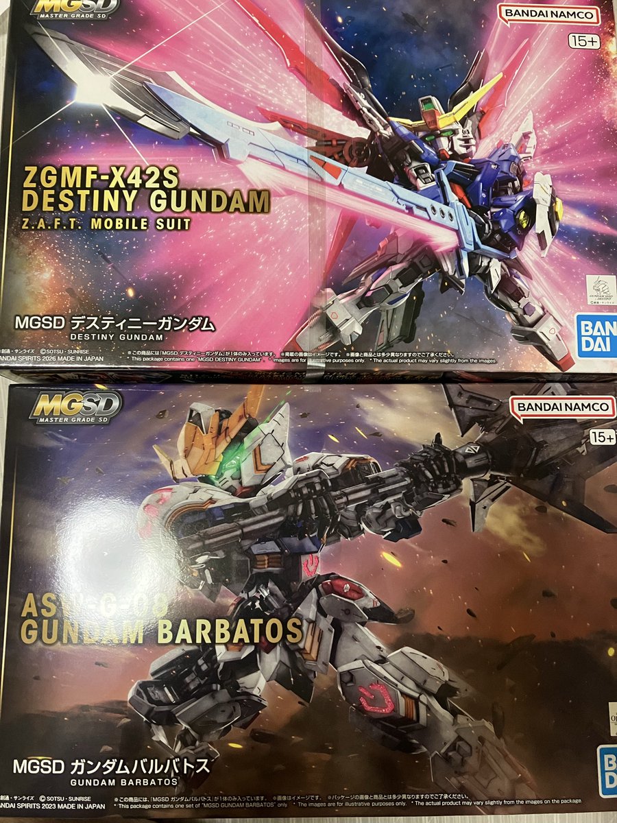 rc45_nd's tweet photo. いゃ〜何とかMGSDバルバトスとデスティニー買えたわ！
今週中に何とかなった。
バルバトスはラス1やったし、デスティニーはラス2やって焦った。
あとは気長に予約抽選待つだけやわ。 https://t.co/olWcUEfcBX