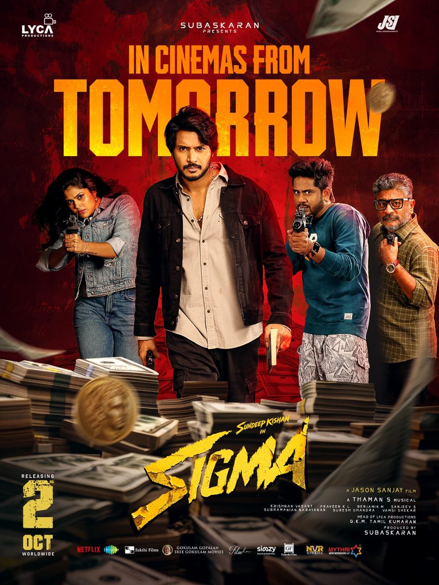 HailPrabhas007's tweet photo. #Sigma is set to release tomorrow. Starring @SundeepKishan and directed by Jason Sanjay, the film will be hitting the screens on Oct 2nd! https://t.co/1DMsmPblGN