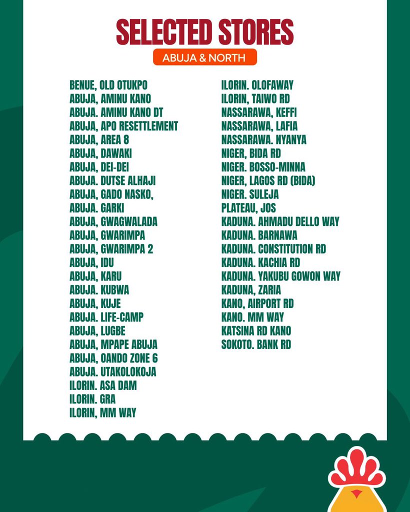 ChickenRepublic's tweet photo. Shey you don collect?😌
Swipe to see the stores near you. 👉🏾

Every Citizen Must Collect is back!

Collect via https://t.co/fawwGR5YrW or walk in any of the selected stores now.😉

#ChickenRepublic  #NiceNice  #EveryCitizenMustCollect https://t.co/kAoi4newop