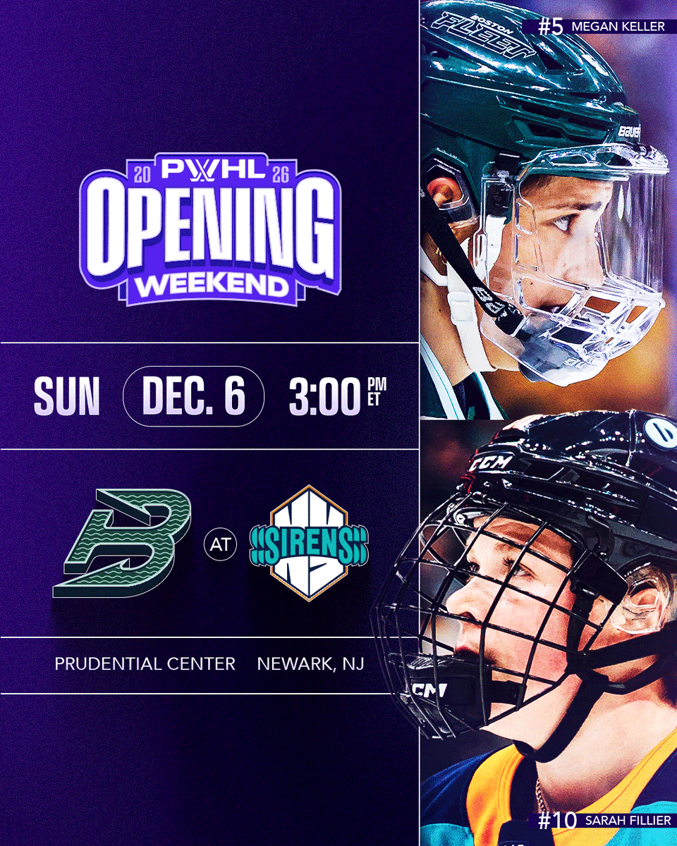 thepwhlofficial's tweet photo. An OG Six showdown to kick-off Season 4 🔥

The Boston Fleet and New York Sirens go head-to-head on December 6th at the Prudential Center!

🎟️ Tickets + more: https://t.co/Opke0sejkB https://t.co/EonuUHvvse