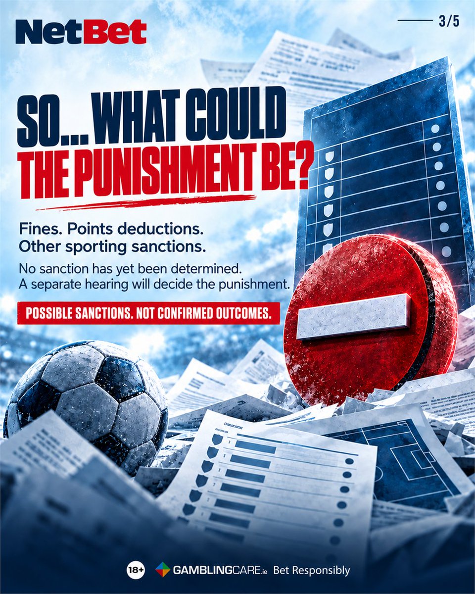 NetBet_IRL's tweet photo. What should happen to Manchester City?

114 breaches reportedly upheld, attention turns to the punishment.

We’ve broken down what’s decided and what’s not. Who do you support?

#ManchesterCity #PremierLeague #IrishFootballFans #FootballDebate #NetBet https://t.co/s2DDZy98fg