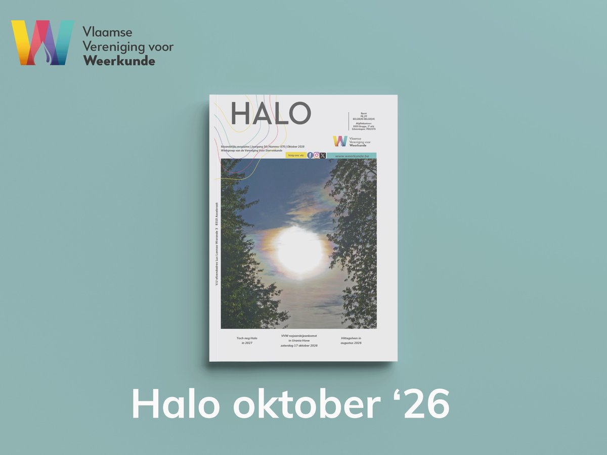 Weerkunde's tweet photo. 📖 De nieuwste editie van HALO is verschenen!

📚 De hardcopy HALO blijft bestaan
🔄 Vernieuwing van de abonnementen
📅 VVW-najaarsbijeenkomst in Hove op 17 oktober 2026
🔥 Hittegolven in augustus
🌲 De Hoge Venen na de brand

👉 https://t.co/YpaoFburHL https://t.co/R0w6pEP06Q