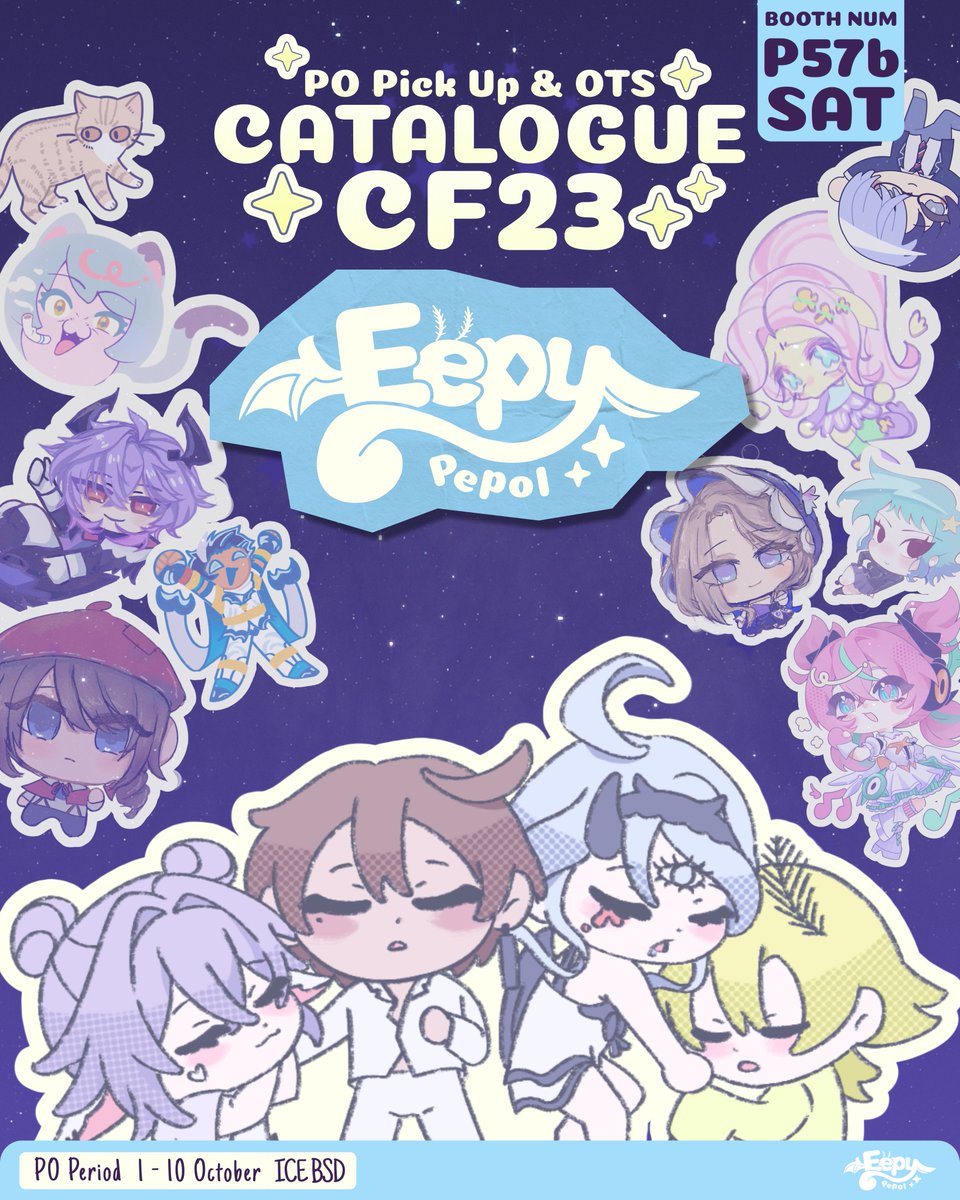 chalkprinnzz's tweet photo. [🩵&amp;🔄 Appreciated]

#CF23 PO Batch 2 is heree 🎉

🗓️01-10 October 2026
☁️Pick Up (Day 1 ONLY)
📍Booth Number P-57b
🔗https://t.co/3i9L1vmOsZ

💤Project Sekai, ZZZ, Reverse 1999, IDV, Genshin Impact, BoBoiBoy, Arcane, Resident Evil, Scott Pilgrim, MLP, Yanineko, Original (cat) https://t.co/uOVjcOPaKo