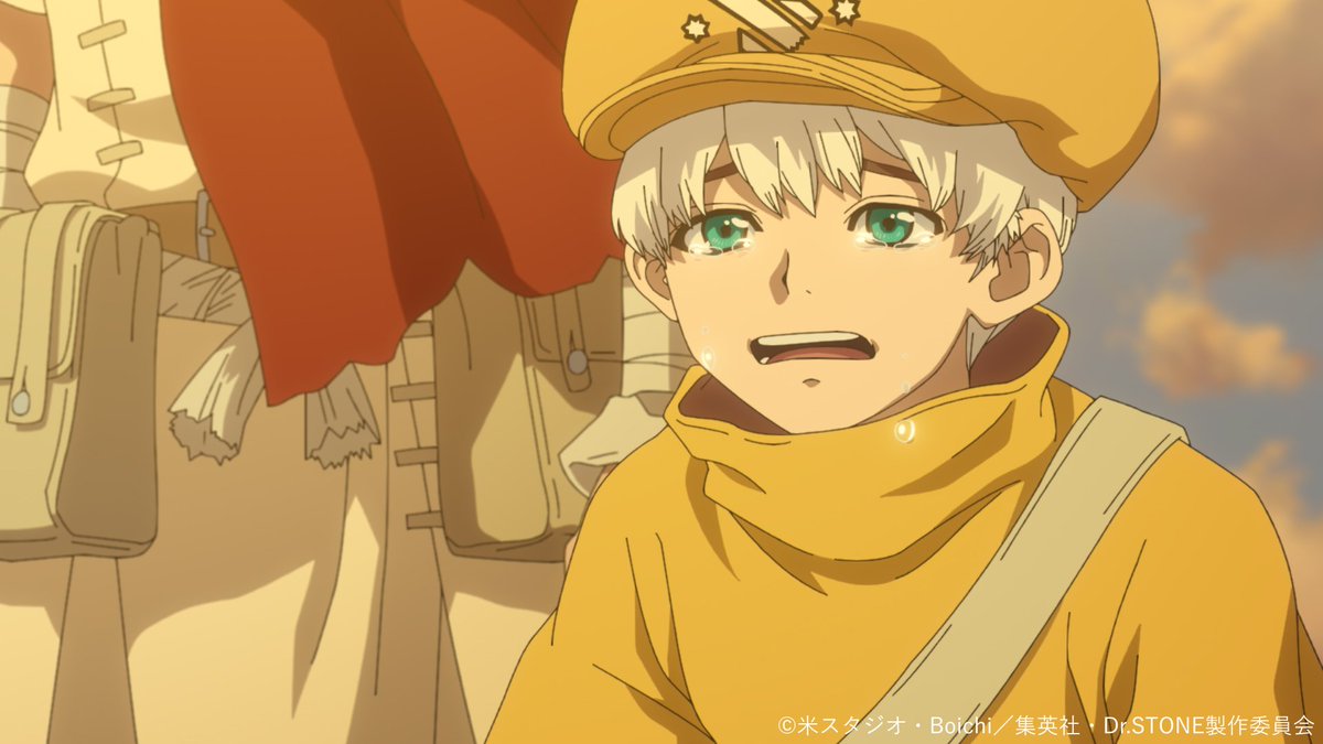 DrSTONE_exh's tweet photo. ━━━━━━━━━━━━━━━━ 🚀
TVアニメ「Dr.STONE」展 開催記念
　　 ストーリーを振り返り!!
🧪━━━━━━━━━━━━━━━

🧪第４期３０話 「STONE TO SPACE」🧪
千空からロケットは月行きの片道切符だと明かされ、衝撃を受けるクロムたち。千空の悲壮な決意に納得がいかないクロムとスイカは、SAIに弟子入りを志願。数学を学び、密かに往復ロケットの道を模索する。そして、千空たちは最終目的地であるインドネシアへと上陸。ソッコーでゴムの街を樹立した千空は、科学王国へと戻る前に、日本のソウルフードを手土産にしようと試みる！

「石の壁―― ずっと ずっとみんなを 護ってくれてたんだよ･･････」

🗨️この話数で好きなシーンは？
コメントや引用リポストで教えてください🪨

TVアニメ「Dr.STONE」展は2026年12月より東京で開催予定✨
#DrSTONE