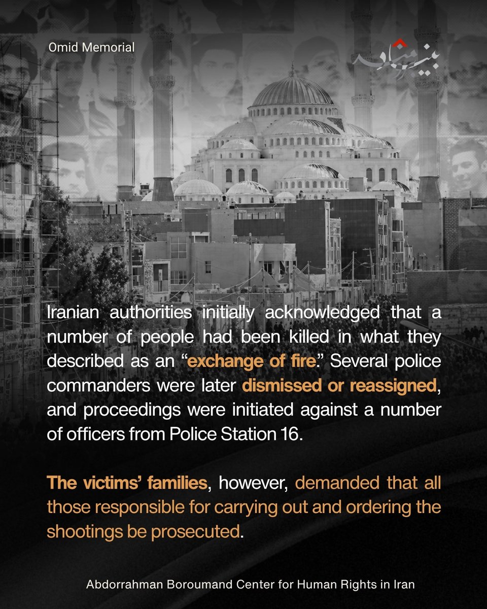 IranRights_org's tweet photo. 🔴Four years have passed since “Zahedan’s Bloody Friday,” a day when many families across Sistan and Baluchestan lost loved ones and hundreds of others were injured.

🔸In the years since the killings, victims’ families have sought not only to identify the officers who opened fire on protesters and worshippers, but also to hold accountable the officials who ordered the crackdown. 

🔸Yet the judicial proceedings have been marked by restrictions on families, witnesses, and lawyers. According to Molavi Abdolhamid, those who ordered the killings, as well as members of the Islamic Revolutionary Guard Corps (IRGC) and Basij involved in the violence, have never been held to account.