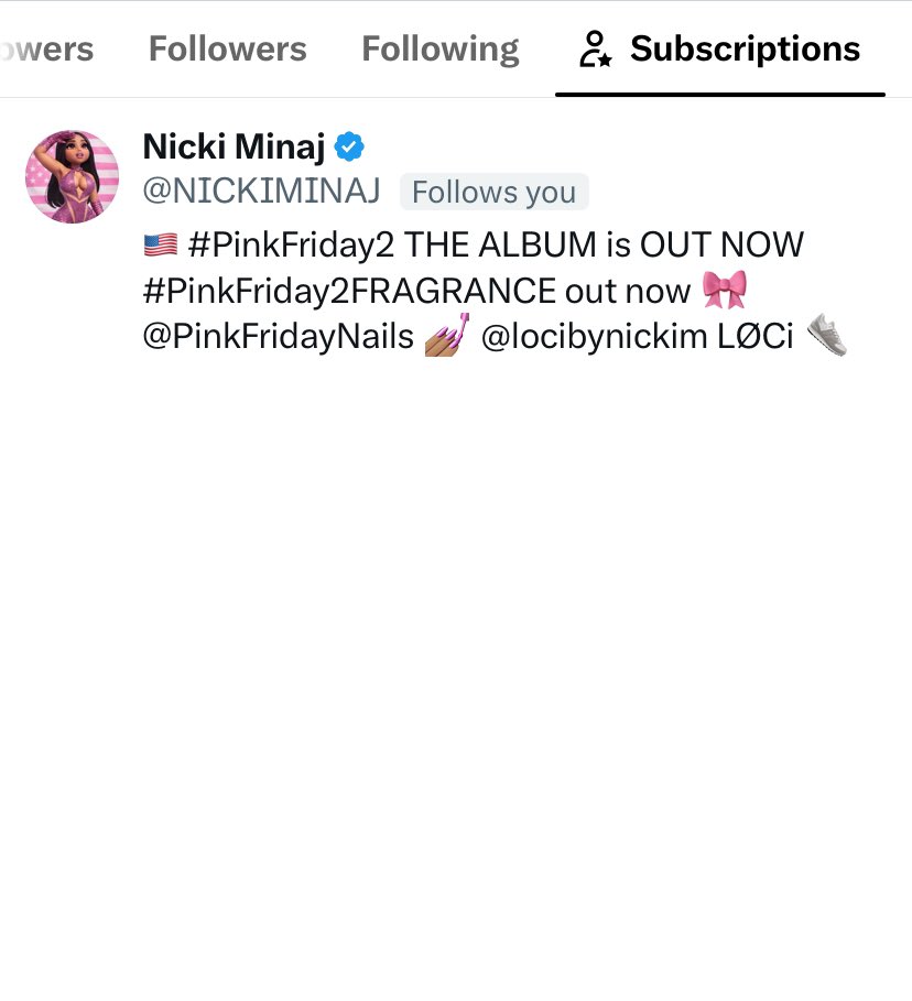 FeelTheBass86's tweet photo. 🚨 It’s the 1st of the month, Barbz

If your Nicki subscription for the #GagCitySub is set to renew, make sure the payment goes through so you don’t lose access. New drops, subscriber only spaces, and member exclusives stay available only while you’re active

Take a minute, check your account, and renew if needed. Don’t get left out