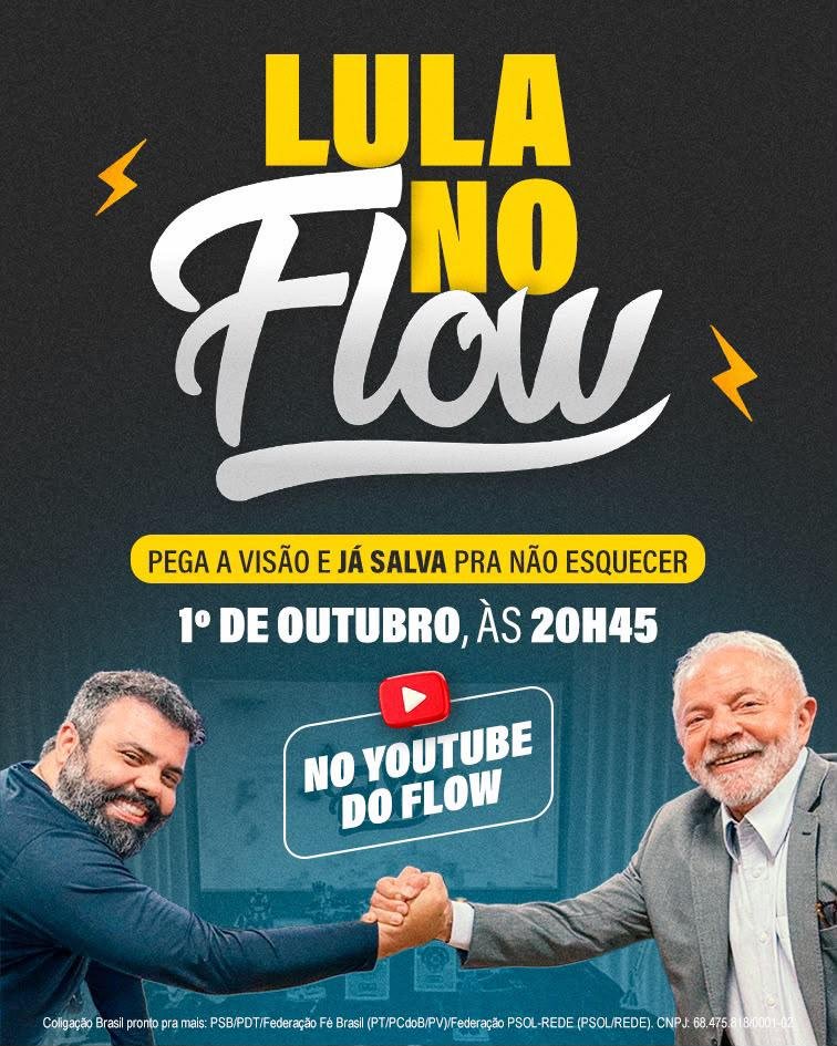 kaiomarcio's tweet photo. @NestorCavalcan4 HOJE 01/10 ÁS 20:45 LULA  FLOW PODCAST @flowpdc . TODO MUNDO LÁ  RUMO AO #LUL4TETRA❤️❤️ https://t.co/ZdTQ6kiPvv