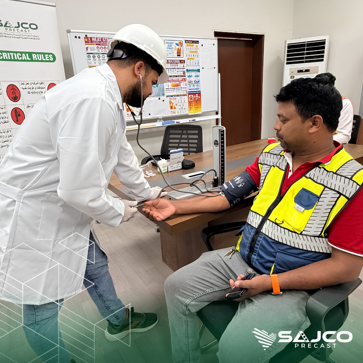 sajco_precast's tweet photo. انطلاقًا من اهتمامنا بصحة وسلامة موظفينا، أقمنا حملة لـ #الوقاية_الطبية شملت #فحوصات_صحية_أساسية و #استشارات_طبية للعاملين
تأتي هذه المبادرة ضمن جهودنا المستمرة لتعزيز #بيئة_عمل_آمنة وصحية، إيمانًا بأن سلامة بيئة العمل تبدأ بصحة عامليها

#EmployeeWellbeing #HealthAndSafety #HSE https://t.co/aCVbFzNGT2