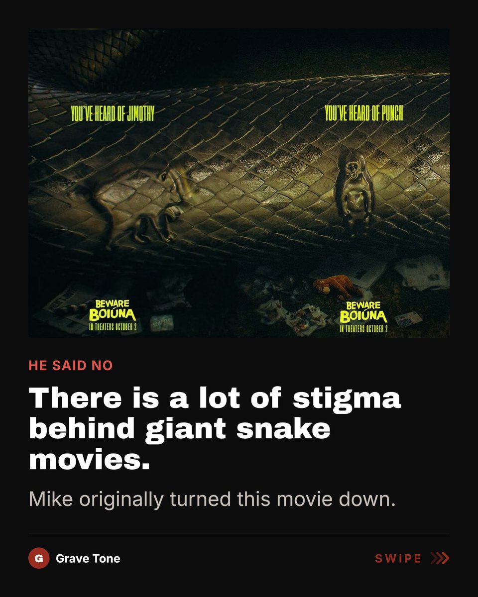 gravetonepod's tweet photo. We sat down with Mike P. Nelson to discuss his latest creature feature horror movie, Beware Boiúna, which releases tomorrow! 

From practical effects to not wanting to make this movie initially, Mike discussed what it takes to make a genuinely scary creature feature movie. 

1/2 https://t.co/PMHc1RetP7