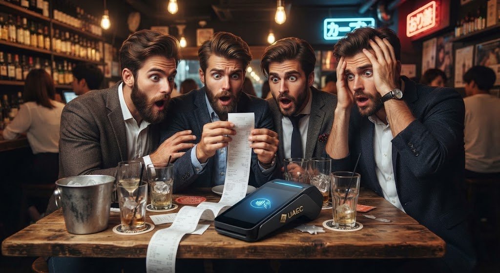 uaecnet's tweet photo. Friday night bar checkout chaos: Three people pulled out phones pretending to fight for the bill. One got endless loading spinner, one hit payment limit, the other’s scan failed. I quietly pulled out a physical card, tapped to pay and left, no fanfare.#BarLife #PaymentFails #CTW https://t.co/E14w1Usd9B