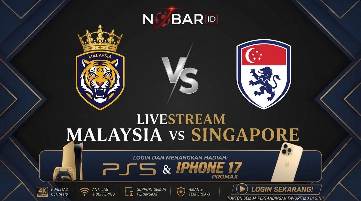 nobarid_off's tweet photo. LINK LIVE STREAMING Malaysia VS Singapore SEPAK BOLA 2026 ANTI LAG 

https://t.co/kFXM9nTAU2

#SEPAKBOLA2026 #LiveStreamingBola #SiaranLangsung #NontonBolaLive #LiveBolaFB #UCL #kylianmbappe #NobarID #nontonbola https://t.co/vvAgxF9dXb