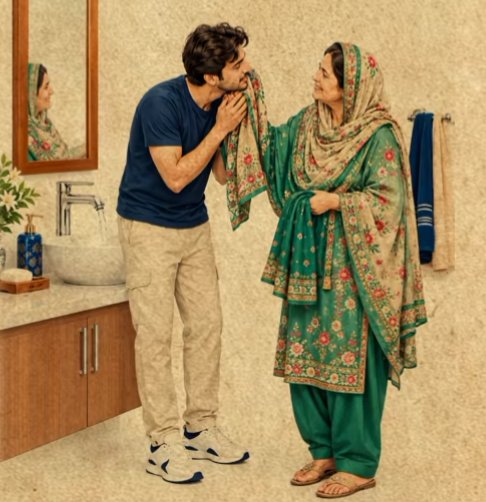 Ahmedgujjar804's tweet photo. ماں کے دوپٹے سے آرام دہ 
خوشبو پوری دنیا میں کہیں نہیں ملتی 
ماں کے دوپٹے سے منہ صاف کرنے کا وہ سکون 
آج دنیا کے کسی بھی قیمتی کپڑے میں نہیں ملتا 
بچپن میں چہرے پر مٹی ہو آنکھوں میں آنسو ہو یا کھیل کھیل کر پسینہ ا جاے 
ماں کا دوپٹہ ہی سب کچھ صاف کرتا ہے 
اس دوپٹے کی خوشبو میں عجیب سا اطمینان تھا 
جیسے ماں صرف چہرہ نہیں ہماری ساری پریشانیاں 
صاف کر رہی ہو 
آج بڑے ہو گے ہیں ریشم مخمل اور نہ جانے کتنے مہنگے کپڑے استعمال کرتے ہیں مگر ماں کے دوپٹے سے منہ صاف کرنے والا وہ بے فکر احساس آج بھی کسی چیز میں نہیں 
کیونکہ ماں کا دوپٹہ صرف کپڑا نہیں ہوتا 
وہ محبت کا لمس سکون خوشبو اور بچپن 
کی سب سے خوبصورت پناہی ہوتا ہے