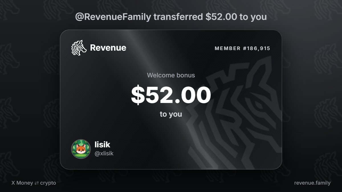 xlisik's tweet photo. @RevenueFamily On my screen: $52.00 from @RevenueFamily https://t.co/MRqnUZ2BYY