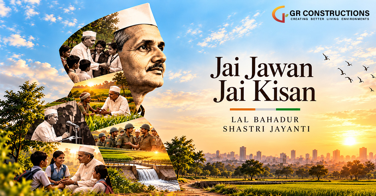 GRConstructions's tweet photo. Two great leaders. One timeless legacy.
Remembering Mahatma Gandhi Ji and Lal Bahadur Shastri Ji, whose values of truth, simplicity, courage and service continue to inspire us.
Honouring their legacy. Building a better tomorrow.
-GR Constructions
#GandhiJayanti #ShastriJayanti https://t.co/8ir2V5ybsm