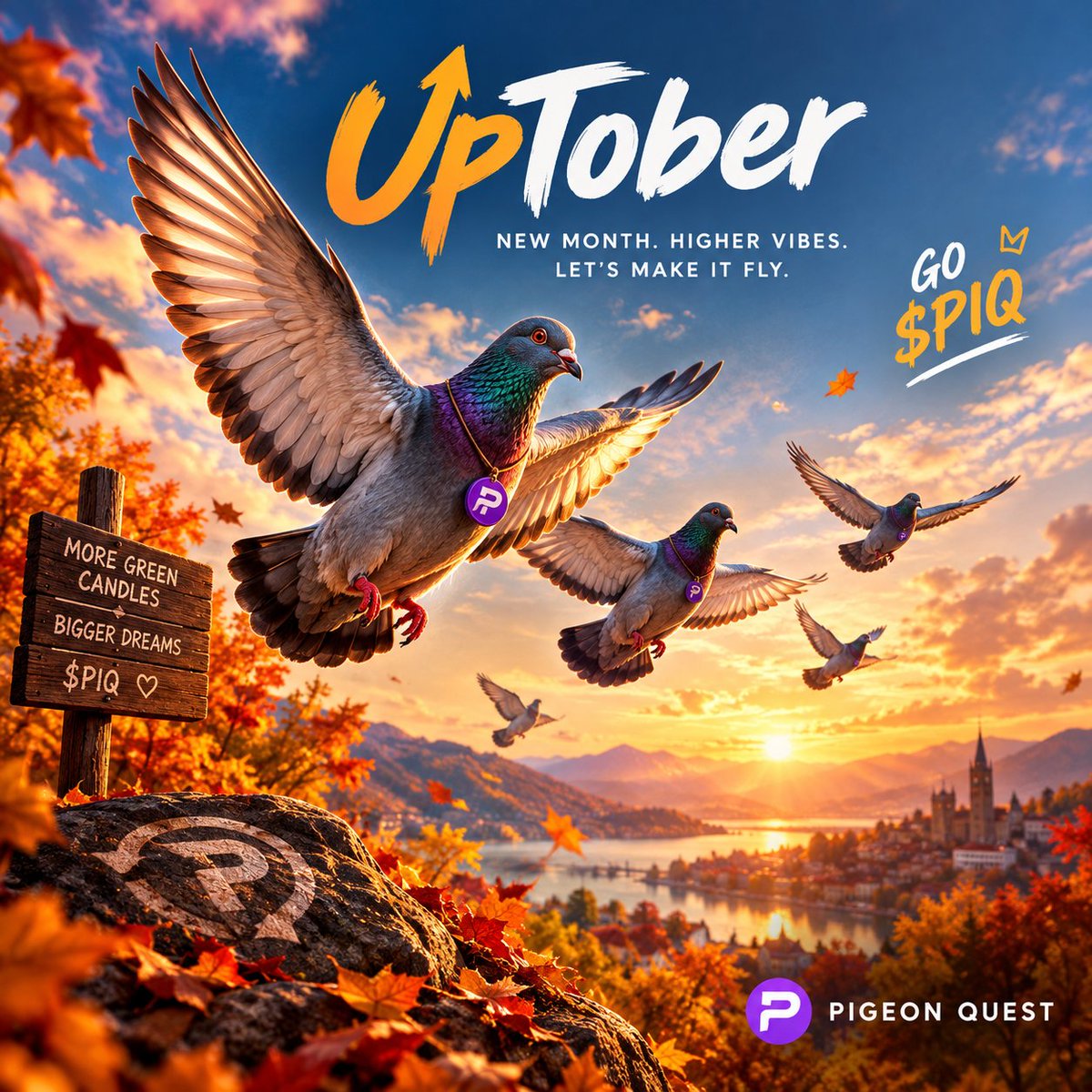 PigeonQuest's tweet photo. 🚀 UPTOBER IS HERE! 🚀

October has arrived, and the crypto community knows what that means… UPTOBER 📈

Let’s hope this month brings some green candles across the market — and most importantly, some love for $PIQ 🐦

The Pigeon Quest flock is ready.
 Wings up! 🪽

#COO #PIQ https://t.co/44AolSlG1E