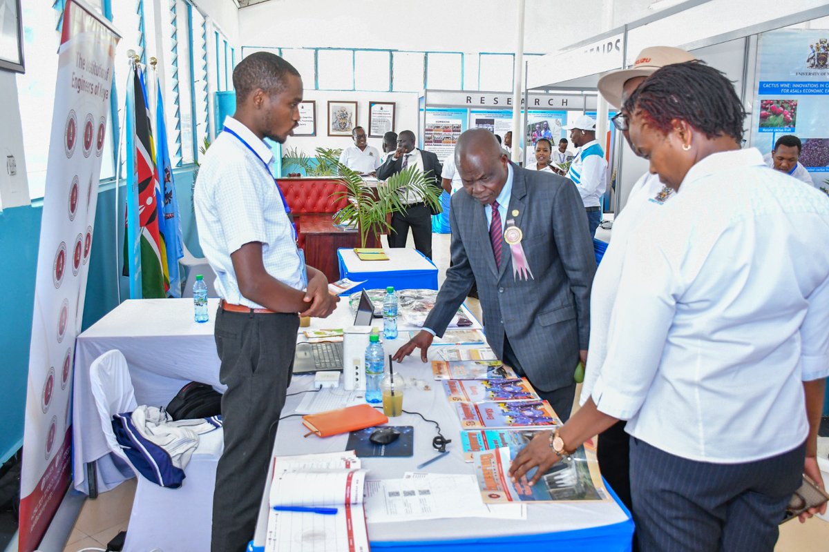 uonbi's tweet photo. The Vice-Chancellor-UoN,  Prof. Ayub Gitau, and the Deputy Vice-Chancellor, Finance , Planning and Development , Prof. Josiah Aduda, on Wednesday, 30th September, 2026, visited the University stand  at the Nairobi International Trade Fair 2026. They had a chance to interact with the student and staff innovators at this year's show.
Prof. Aduda represented the VC at the award ceremony where he picked the University's trophy on being the No. 1 stand under the Research and Development - Educational Category.
The other awards and recognition that the University received were:-
2. The 3rd Best University stand
3. The 3rd best stand in youth activities, empowerment and capacity building
4. The 3rd best stand in Innovation and Invention
5. The 3rd best stand that promotes National Cohesion and integration development
The VC and DVCFPD both applauded the staff and students for the efforts in representing the University brand with excellence and aligning with the University's Vision of transforming society through research and innovation solutions.
#UoNstars
#WeAreUoN 
#TwendaNairobiShow