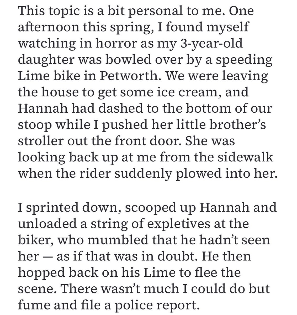 JHWeissmann's tweet photo. Wrote for Citycast DC about how the city turned Lime and other shared scooter/ebikes into a public nuisance and safety debacle. Molly’s horror story is worse than mine. https://t.co/ehpDtftHoX https://t.co/dMJ6xbg77U