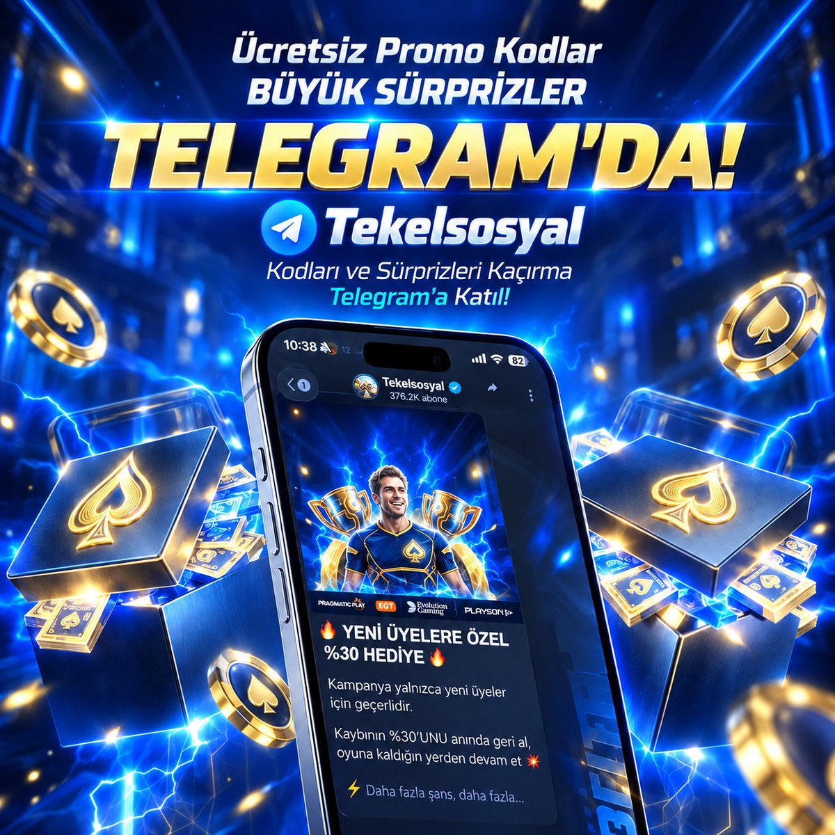 sosyaltekel's tweet photo. 🎁 Ücretsiz promo kodlar ve büyük sürprizler Telegram’da!

Yeni kampanyaları, özel fırsatları ve güncel duyuruları kaçırma 👇

📲 Telegram: https://t.co/AYhY8reE9E
📺 Canlı Yayın: https://t.co/A7KU5CO9rm
🔗 Güncel Adres: https://t.co/DHCCPDE9i3

#TekelSosyal #Telegram #PromoKod https://t.co/UC3ZeUAz30