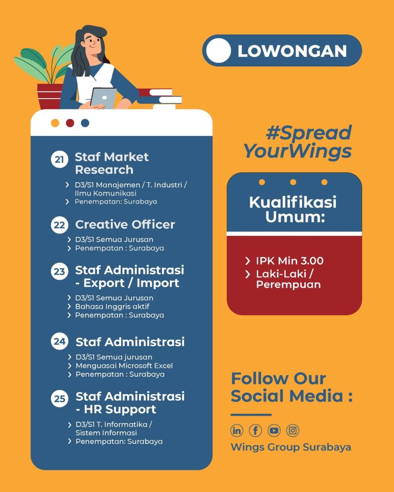 karirspace's tweet photo. LOWONGAN KERJA WINGS GROUP

Hi, Sobat Wings, Wings Group membuka lagi lowongan kerja buat kalian.
Temukan job position impianmu dan sukseskan impianmu bersama Wings! 

Apply via scan QR Code atau kunjungi https://t.co/Ivq9VkHcka https://t.co/OBUmZ5ls6O
