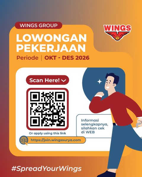karirspace's tweet photo. LOWONGAN KERJA WINGS GROUP

Hi, Sobat Wings, Wings Group membuka lagi lowongan kerja buat kalian.
Temukan job position impianmu dan sukseskan impianmu bersama Wings! 

Apply via scan QR Code atau kunjungi https://t.co/Ivq9VkHcka https://t.co/OBUmZ5ls6O
