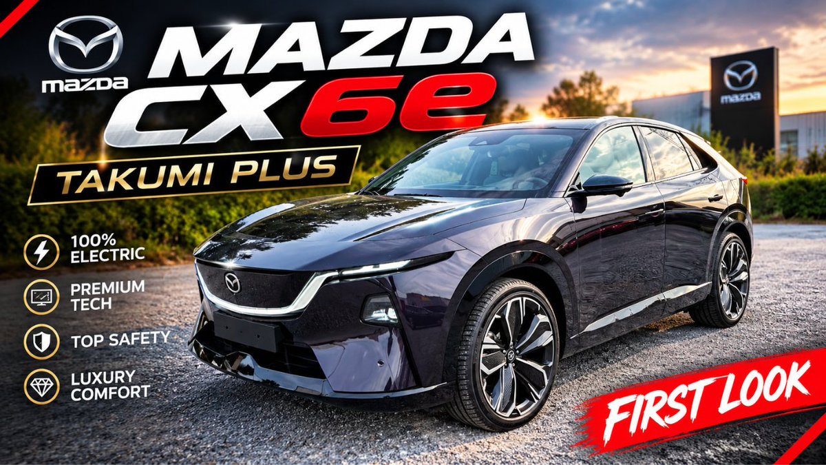 MSonirkollie's tweet photo. NEW Mazda CX 6e Takumi Plus
Full Video👉👉https://t.co/9mVYJhuy2e
#mazda #mazddaex6e #ev #SUV https://t.co/Lja5RkYebX