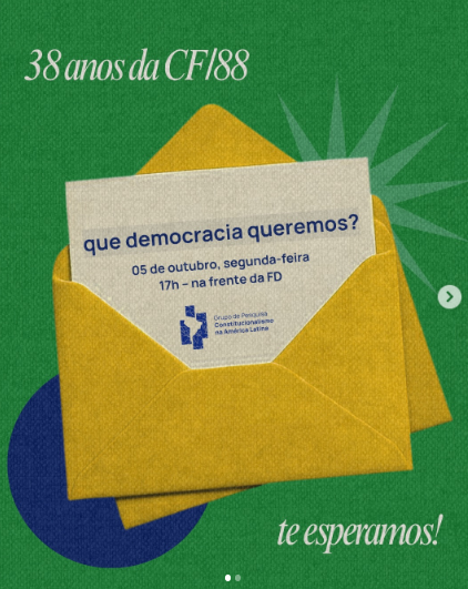 ufrgsoficial's tweet photo. Roda de conversa | Grupo de Pesquisa da Faculdade de Direito da UFRGS reflete sobre os 38 anos da Constituição Federal
Saiba mais em https://t.co/YsuvKXeBwH https://t.co/2aBRGpweAi