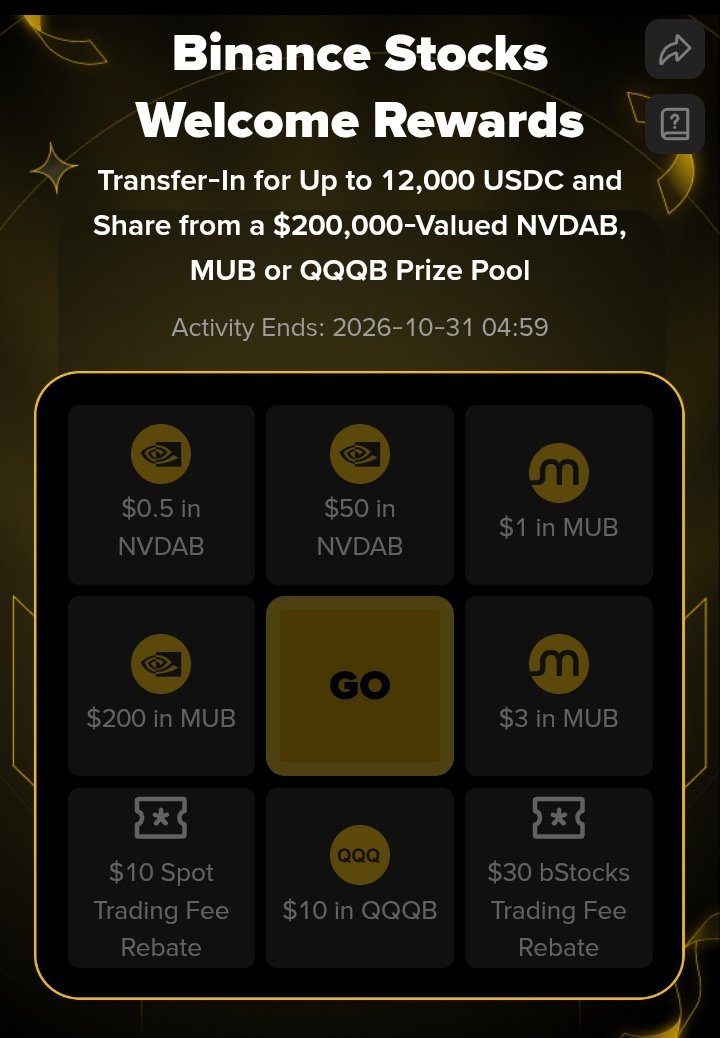 Hbcrypto21's tweet photo. BINANCE NEW STOCK CAMPAIGN 😃

REWARD 0.5U_200U🤑

➡️ Join campaign
➡️Do 5U trade(only buy count)
➡️Use Spin

Campaign link 🖇️
https://t.co/1QeRGbJA5O https://t.co/SKfOQBKyR6