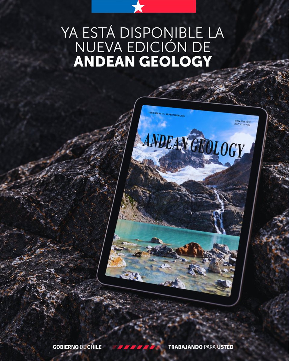 sernageomincl's tweet photo. 🌎 Ya está disponible una nueva edición de Andean Geology, revista científica de Sernageomin especializada en geociencias.

Con 23 artículos, es el número más extenso en sus más de 50 años de historia.

🔎 Revisa la edición en https://t.co/nPuaGKCimY

#geociencias #AndeanGeology https://t.co/yXlzrPgSUo