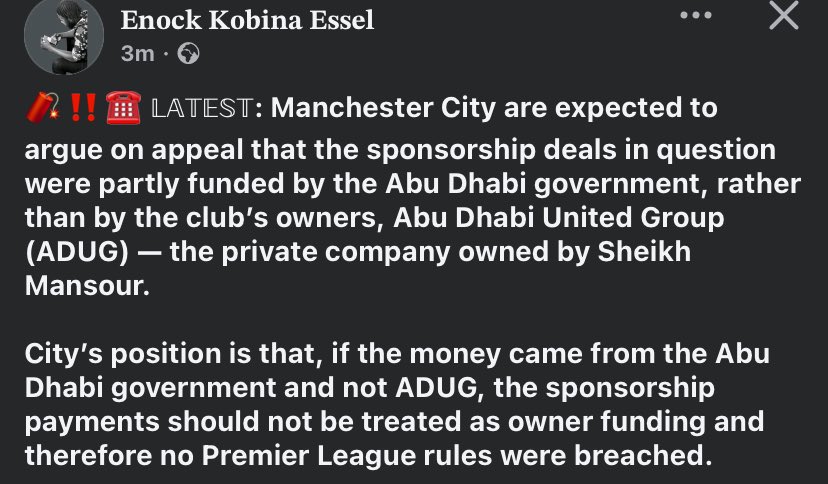afc_loyalist's tweet photo. In other words, Manchester City cheated but not in the way the whole world thinks 🤷🏽 https://t.co/ixVLzbzPSk