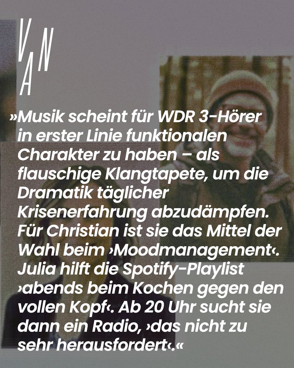 VanMusik's tweet photo. Für wen macht das Kulturradio WDR 3 sein Programm? Diese Frage beantwortet der Sender mit drei neuen ›Personas‹: fiktiven Porträts »typischer Nutzer«, die »den Redaktionen eine Orientierung geben sollen«. Wir stellen Jonas, Julia und Christian vor. https://t.co/zHeq6d3enQ https://t.co/iKMv8JhlRD