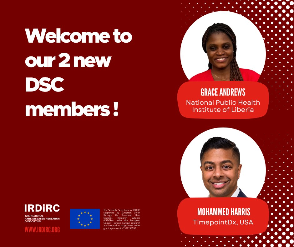irdirc's tweet photo. 🌍 IRDiRC welcomes Grace Andrews 🇱🇷 and Mohammed Harris 🇺🇸 to its Diagnostics Scientific Committee! 

Together, they’ll help advance rare disease diagnosis, genomics, data sharing and shorten the diagnostic odyssey. 

#IRDiRC #RareDisease https://t.co/KNbVNbCCXd