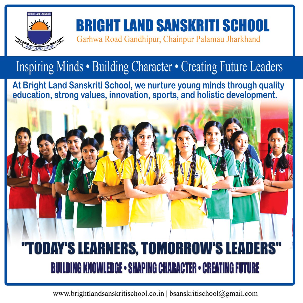 BrightLand79679's tweet photo. 🌟 #BRIGHTLAND #SANSKRITI #SCHOOL 🌟
📚 Inspiring Minds • Building Character • Creating Future Leaders

At Bright Land Sanskriti School, we #nurture #young minds through quality #education, strong values, #innovation, sports, and #holistic #development. https://t.co/BIWfldZyDf