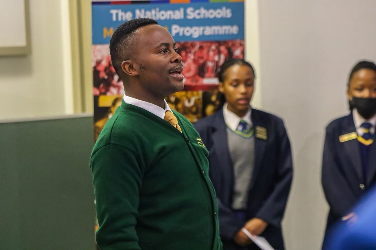 DBE_SA's tweet photo. Mr Likho Bottoman,  Director for Social Cohesion at the Department of Basic Education, addresses learners participating in the 15th Annual South African National Schools Moot Court Programme, emphasising the importance of understanding the Constitution and the rights and responsibilities it guarantees.

He encourages learners to recognise that the Moot Court Programme extends beyond competition, providing an opportunity to deepen their understanding of constitutional principles and human rights, while developing the confidence and knowledge to apply these lessons in their everyday lives and communities.

#NSMCP2026 #EducationZA #GovZAUpdates