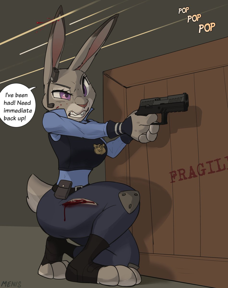 Menis2u's tweet photo. A bunny will bite if you corner her, but can Judy gnaw her way out of this situation? https://t.co/XykiUS1RoS