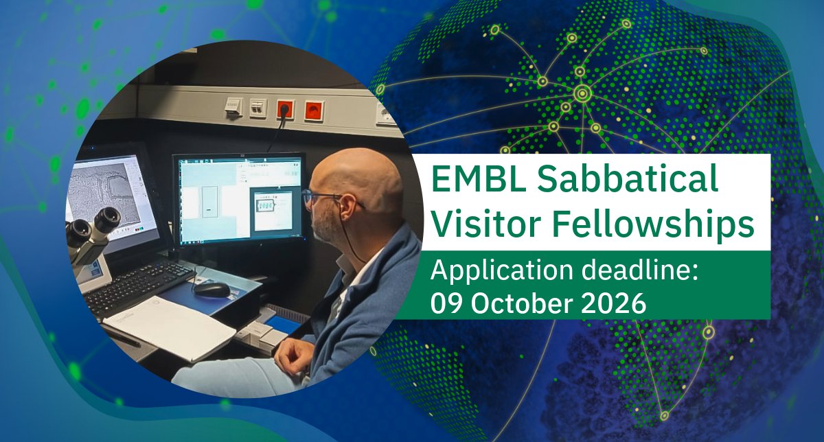 embl's tweet photo. Last call❗

EMBL Sabbatical Programme is a great opportunity to expand your scientific horizons in an international and interdisciplinary environment!

You could receive up to €15,000 and be based at any of the EMBL’s six sites for 3-6 months.

🔗Apply: https://t.co/05nnJRZNwf https://t.co/ZDRsZWs4WP
