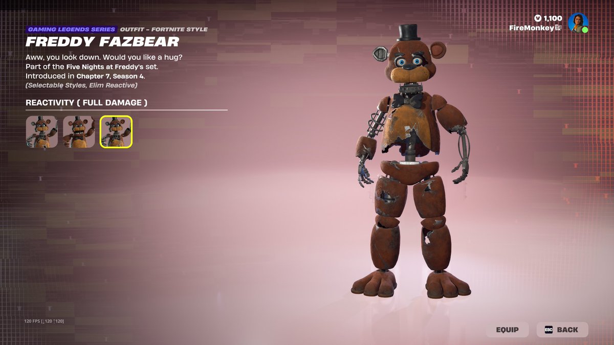 FireMonkey's tweet photo. Freddy Five Bear (Elimination Reactive) https://t.co/9c7eH2pW3j