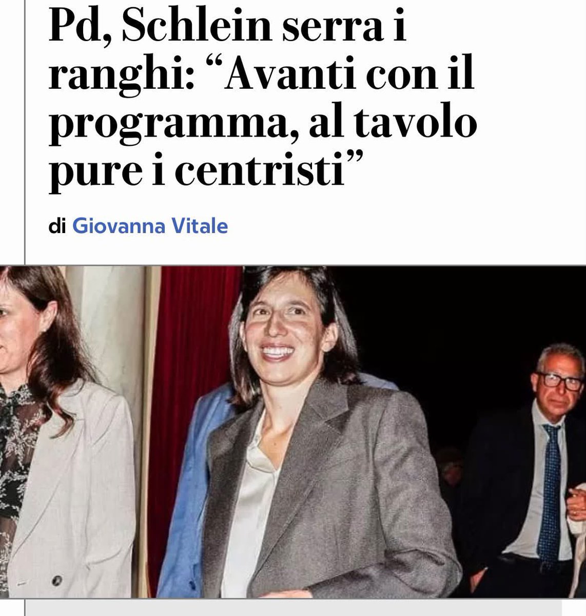 mariamacina's tweet photo. Spazzi di luce 

Schlein si è svegliata? https://t.co/NwdeROgJIS
