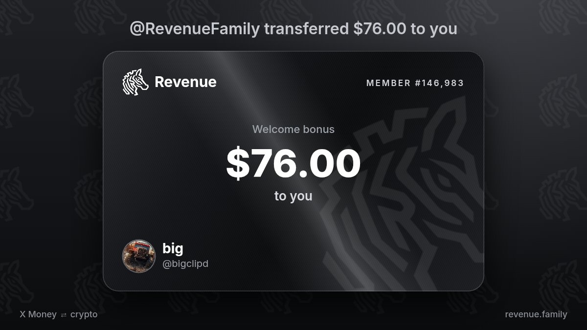 bigclipd's tweet photo. Officially received $76.00 from @RevenueFamily https://t.co/nkB0PTgK3b