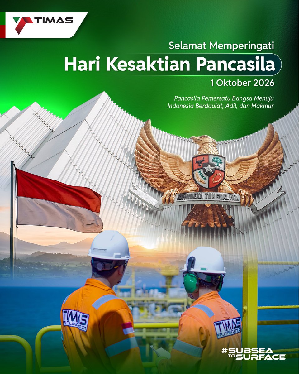 timas_id's tweet photo. 𝐌𝐞𝐦𝐩𝐞𝐫𝐢𝐧𝐠𝐚𝐭𝐢 𝐇𝐚𝐫𝐢 𝐊𝐞𝐬𝐚𝐤𝐭𝐢𝐚𝐧 𝐏𝐚𝐧𝐜𝐚𝐬𝐢𝐥𝐚 🇮🇩

1 Oktober menjadi momentum untuk kembali menghayati nilai-nilai Pancasila sebagai landasan dalam menjaga persatuan, membangun kebersamaan, dan berkontribusi bagi Indonesia. https://t.co/j8YTtXjDFJ
