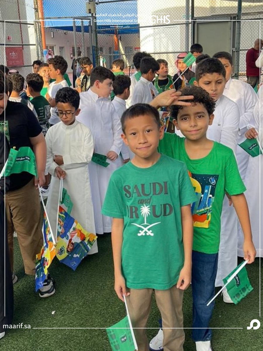 GreenHillsIntl's tweet photo. بكل فخر وحماس، احتفل طلابنا بـ اليوم الوطني السعودي 96، وعاشوا لحظات مميزة عبّروا فيها عن حبهم وانتمائهم لوطننا الغالي. 

With pride and excitement, our students celebrated the 96th Saudi National Day, sharing joyful moments that reflected their love and pride for our beloved Kingdom.

#الروابي_الخضراء_العالمية
#معارف_للتعليم
#عزنا_بطبعنا
#اليوم_الوطني_السعودي