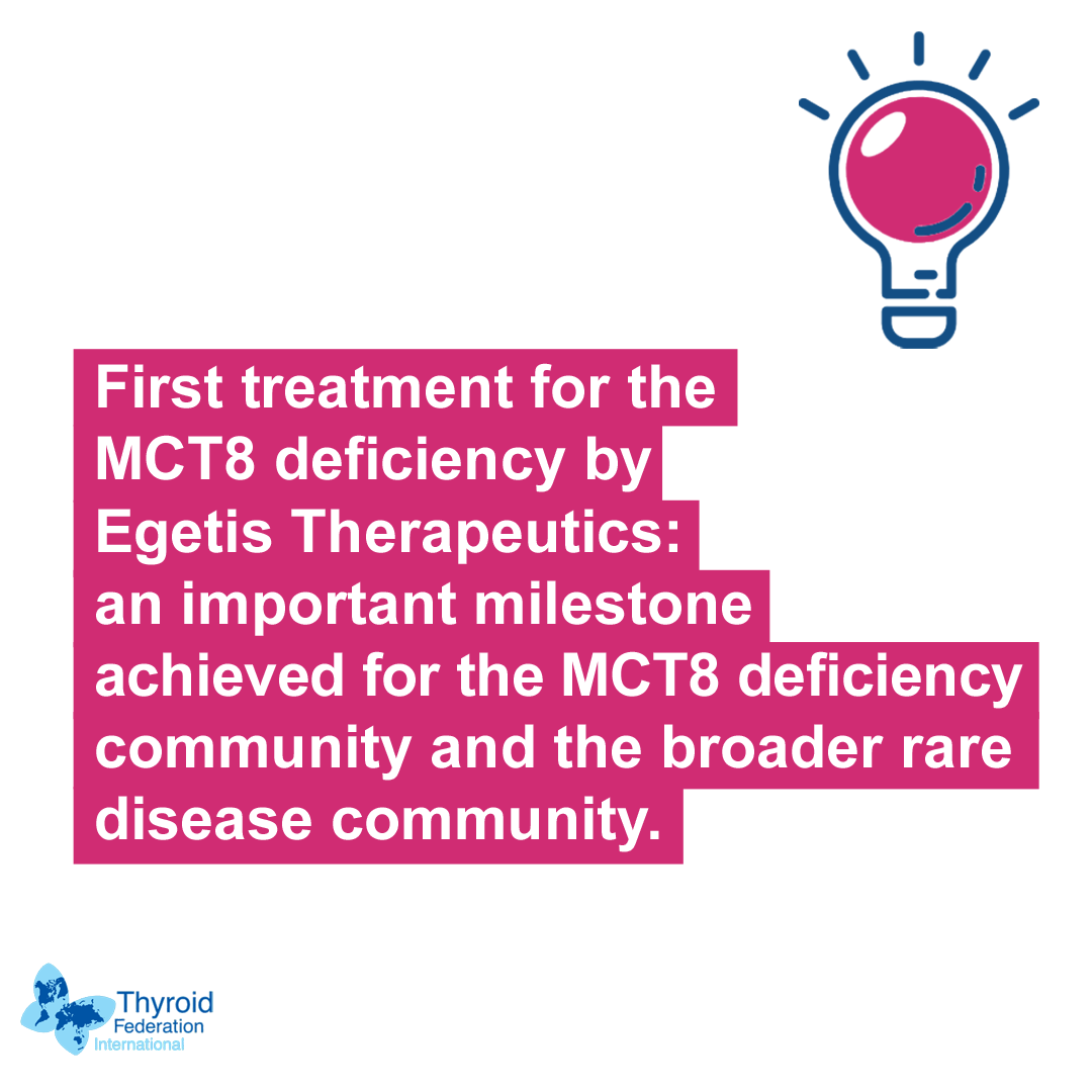 ThyroidFed's tweet photo. Egetis Therapeutics Announces U.S. FDA Approval of EMCITATE® for Patients with MCT8 Deficiency

This is an important milestone for the MCT8 deficiency community and the broader rare disease community.

Congratulations, Egetis Therapeutics for this important milestone! https://t.co/bLerkEGqoq