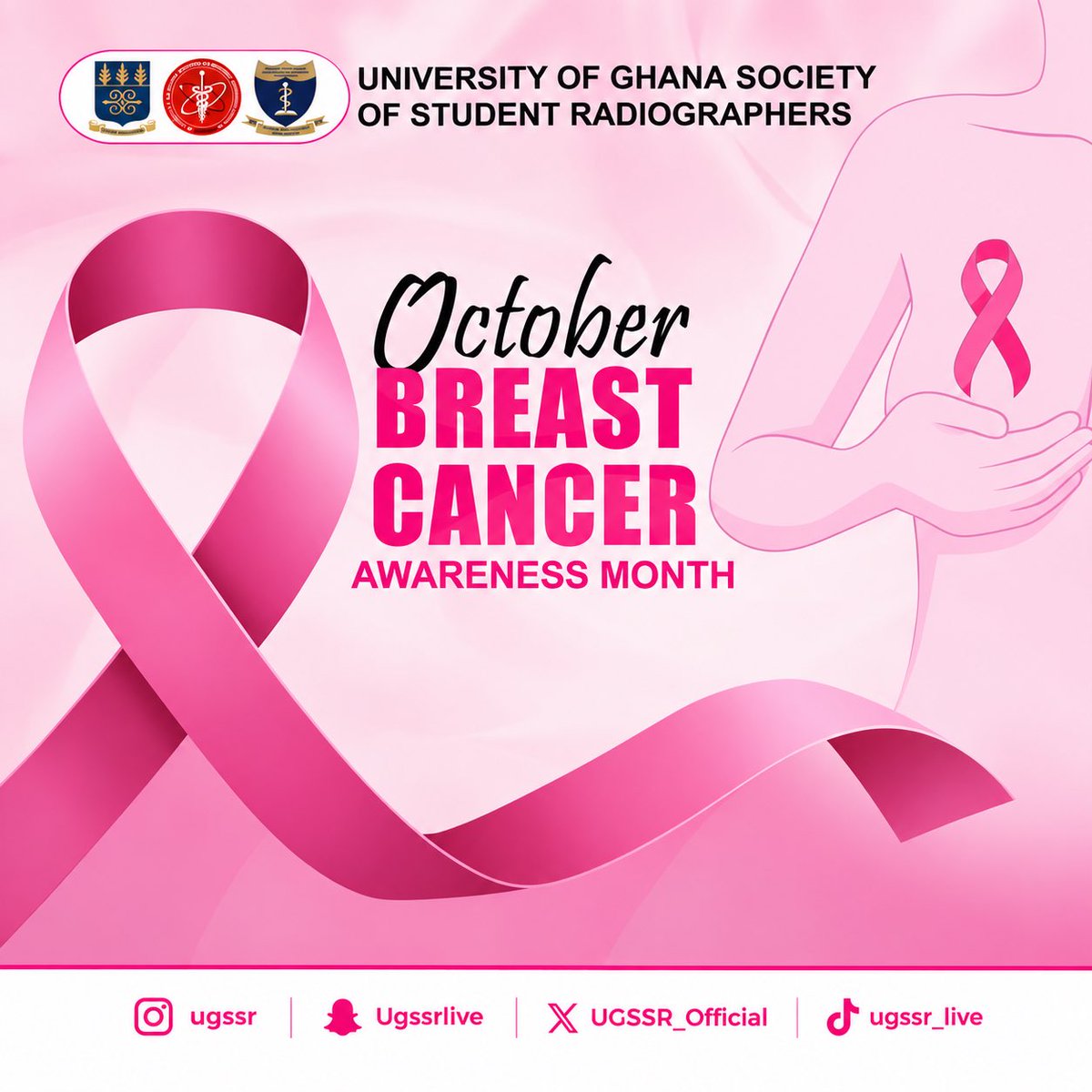 UGSSR_Official's tweet photo. Breast cancer awareness is especially important to us as radiographers, as we play a vital role in early detection and diagnosis. Let’s unite, educate, encourage early screening, and make a difference in our communities. 🎀🩷 
#BreastCancerAwarenessMonth 
#UGAHSA https://t.co/CnUjLoGlQt