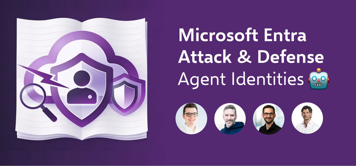 Thomas_Live's tweet photo. 🤖 🔑 New chapter of the #MicrosoftEntra Attack &amp; Defense Playbook coming soon!

6+ months of research with @samilamppu, @RobbeVdDaele and @DerkVanDerWoude on #AgentIdentities:

🥷 Potential attack scenarios
🔎 Detection &amp; reporting 
🛡️ Mitigation &amp; delegation

Early next week 👀 https://t.co/BLYaBk5M5h